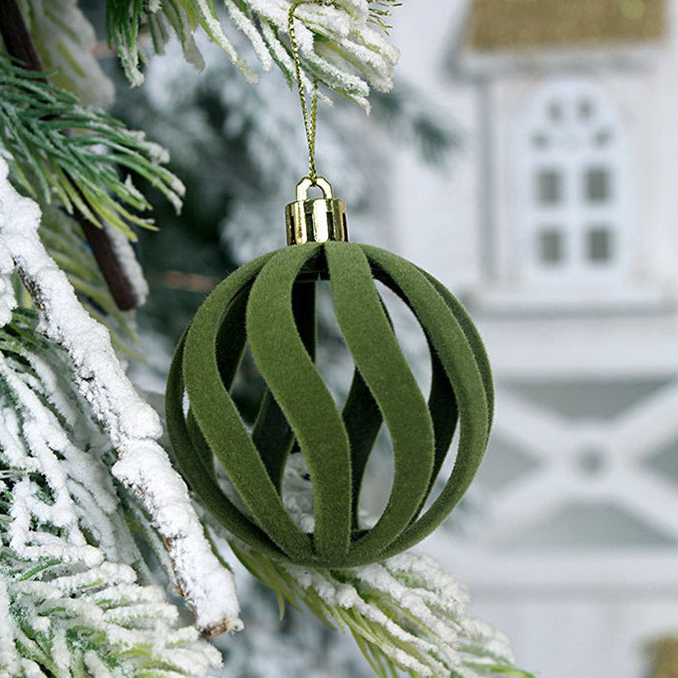 Coonoor Weihnachtsbaumkugel 48er Set Samt-Weihnachtskugeln, Kunststoff-Weihnachtskugeln in 4/6/8 cm Größen – Bild 4 von 5