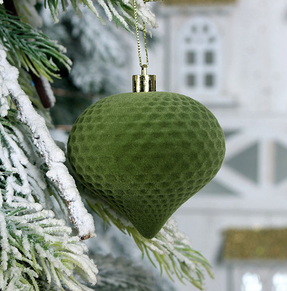 Coonoor Weihnachtsbaumkugel 48er Set Samt-Weihnachtskugeln, Kunststoff-Weihnachtskugeln in 4/6/8 cm Größen – Bild 5 von 5