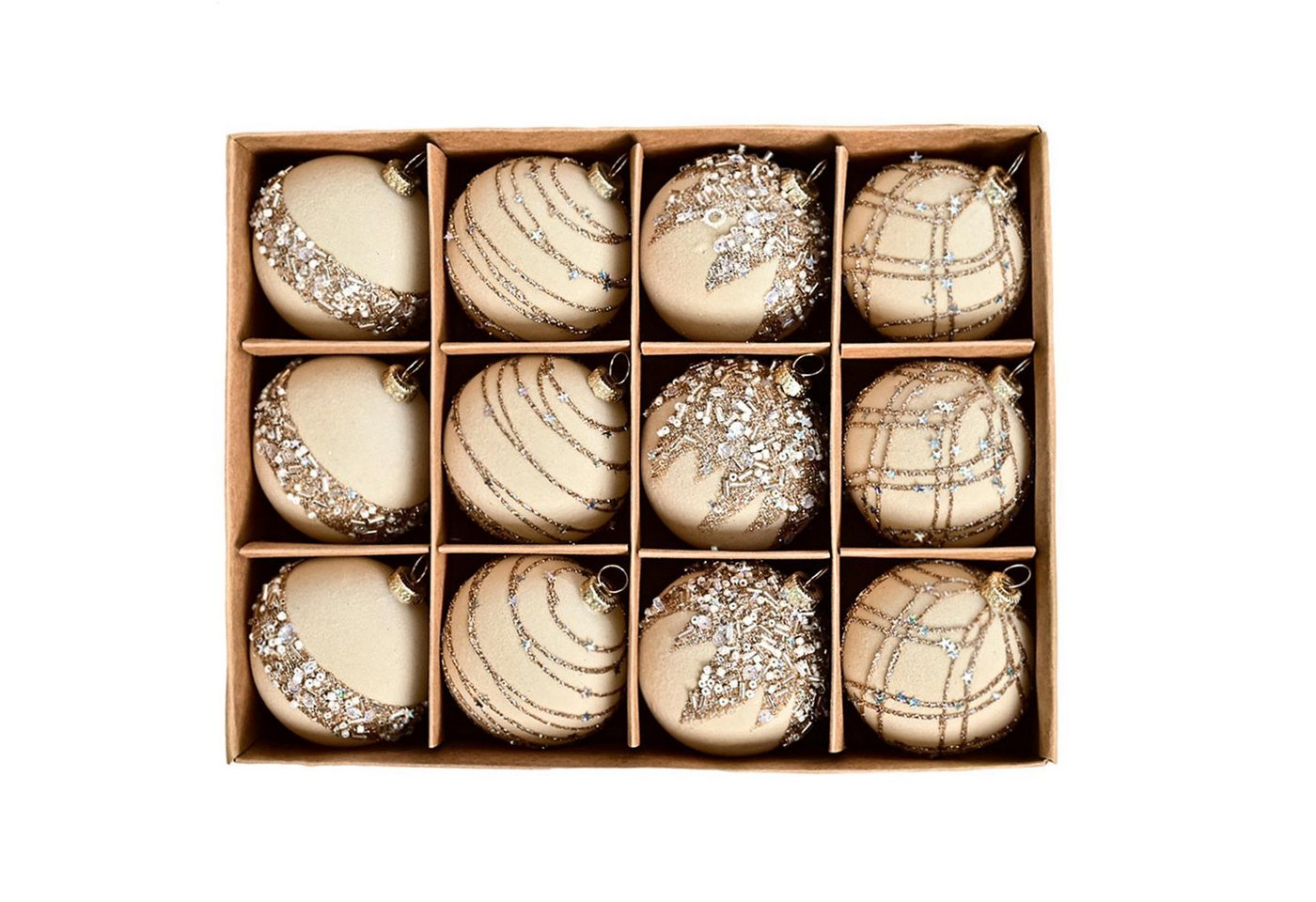 Coonoor Weihnachtsbaumkugel Weihnachtsdeko Weihnachtskugeln 12-teiliges Set,Weihnachtsbaumschmuck – Bild 2 von 5