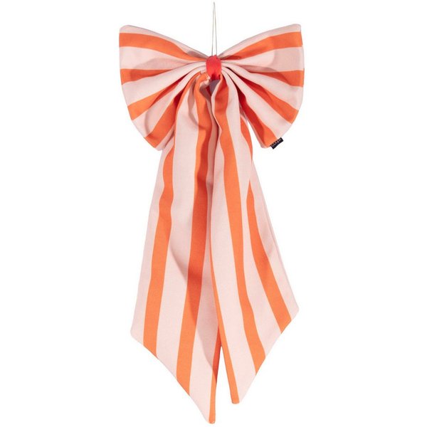 coopz Weihnachtsbaumschleife Schleife Canvas hellorange/mandarine breit gestreift