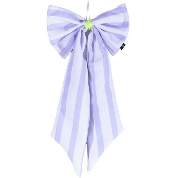 coopz Weihnachtsbaumschleife Schleife Canvas offwhite/flieder breit gestreift