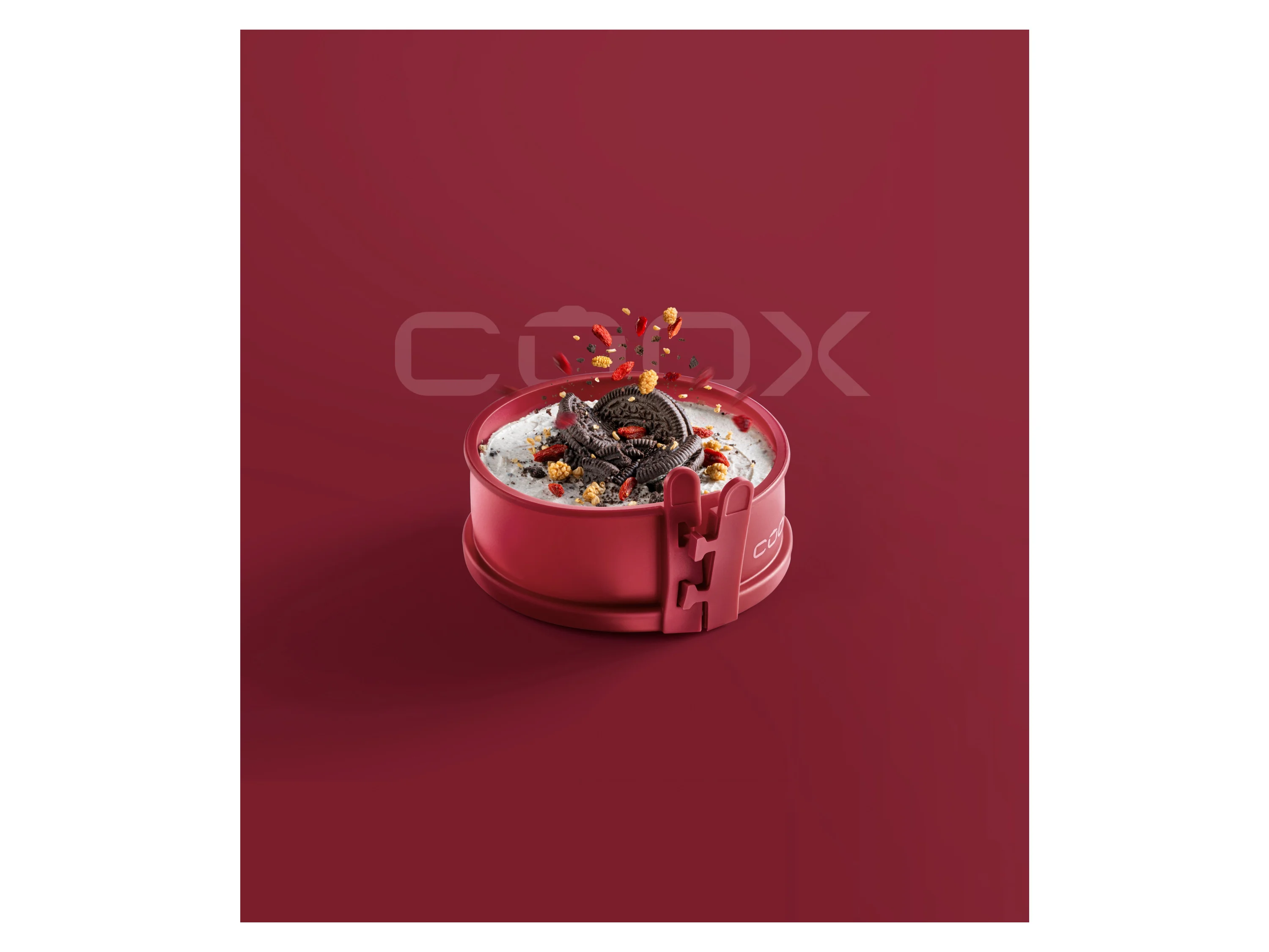 COOX Springform Mini mit Glas-Servierplatte Ø 12x5 cm (Dunkelrot) – Bild 3 von 4