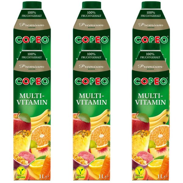 Copeo Saft, COPEO Multivitaminsaft enthält Früchte und Vitamine 1000ml 6er Pack