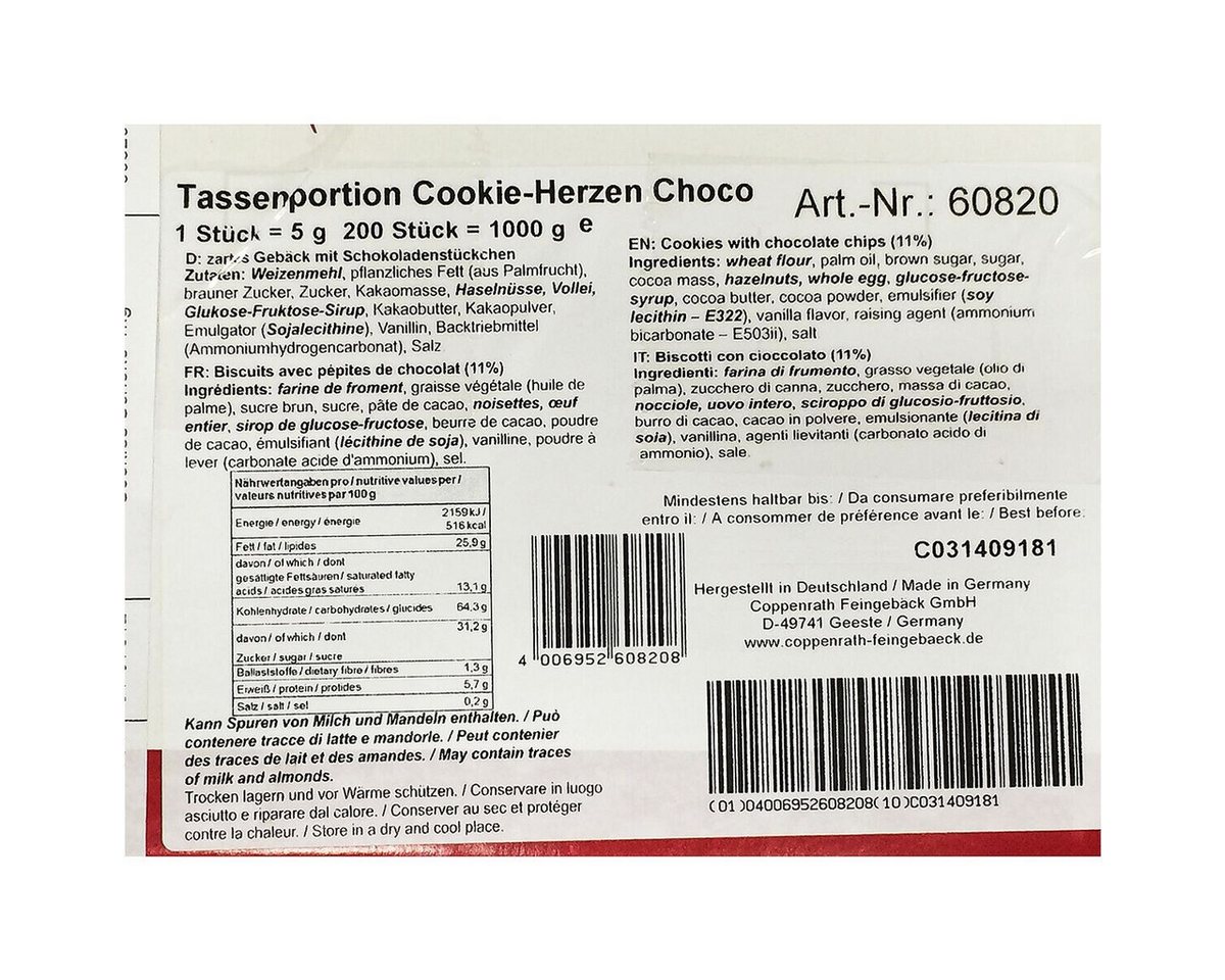 Coppenrath Kekse Cookie-Herzen Choco – Bild 4 von 4