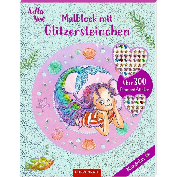 Malblock mit Glitzersteinchen: Mandalas / diverse