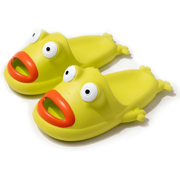 Corimori Frosch Badeschuhe, Badelatschen Damen und Herren Badeschuh (Packung, Geschenk) rutschfeste Hausschuhe mit ultraweicher Eva-Sohle, EU Größe 34-35