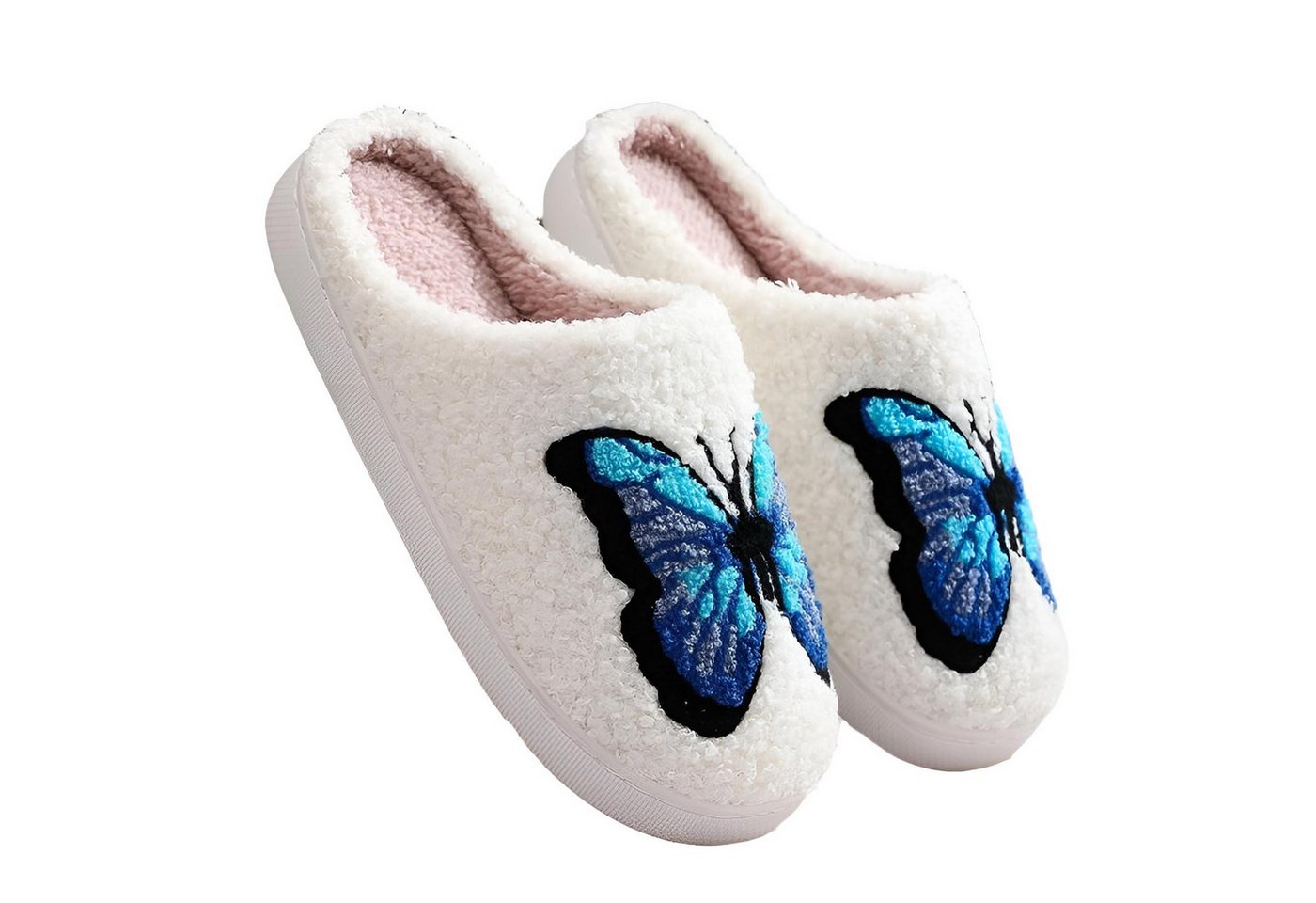 Corimori mit netten Motiven, Gr. 34-44, Antirutsch & bequem Plüsch Hausschuhe (Packung, Geschenk) Schmetterling Pantoffeln für Kinder und Erwachsene, EU Größe 4 – Bild 2 von 3