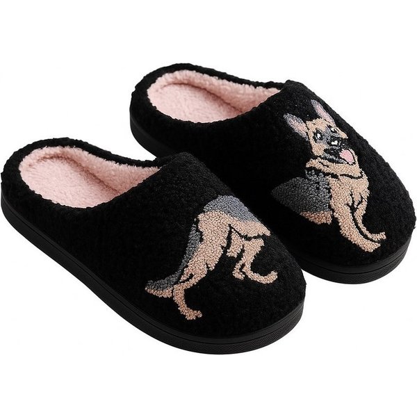 Corimori mit netten Motiven, Gr. 34-44, Antirutsch & bequem Plüsch Hausschuhe (Packung, Geschenk) Schäferhund Pantoffeln für Kinder und Erwachsene, EU Größe 34-