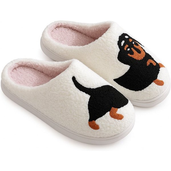 Corimori mit netten Motiven, Gr. 34-44, Antirutsch & bequem Plüsch Hausschuhe (Packung, Geschenk) Dackel Pantoffeln für Kinder und Erwachsene, EU Größe 36-37