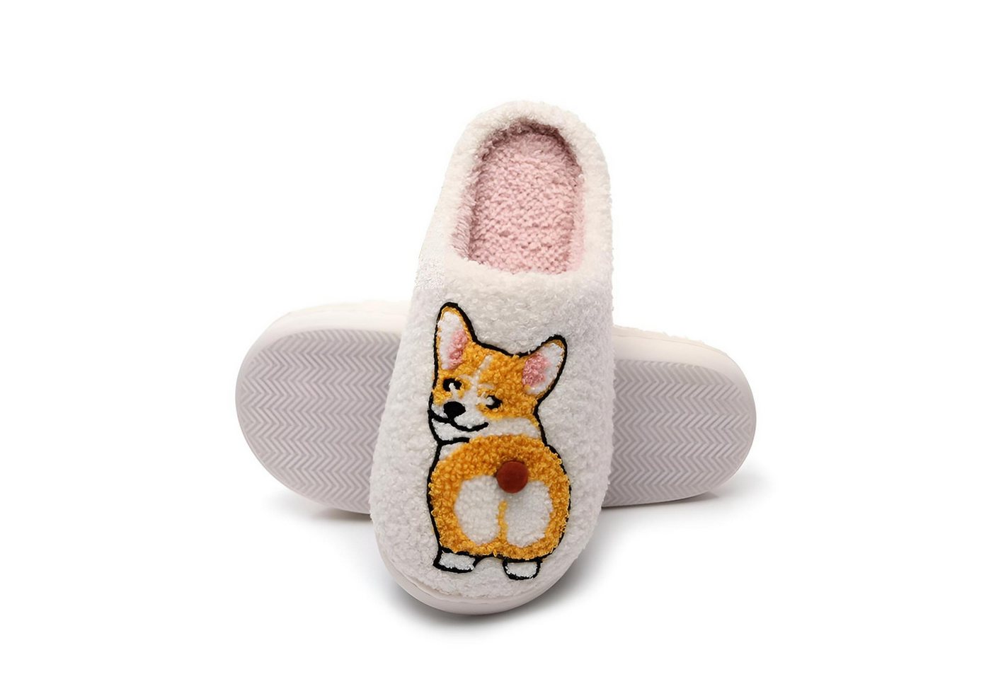 Corimori mit netten Motiven, Gr. 34-44, Antirutsch & bequem Plüsch Hausschuhe (Packung, Geschenk) Corgi Pantoffeln für Kinder und Erwachsene, EU Größe 38-39 – Bild 2 von 3