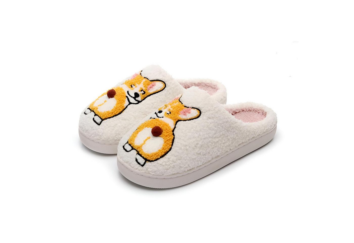 Corimori mit netten Motiven, Gr. 34-44, Antirutsch & bequem Plüsch Hausschuhe (Packung, Geschenk) Corgi Pantoffeln für Kinder und Erwachsene, EU Größe 38-39 – Bild 3 von 3