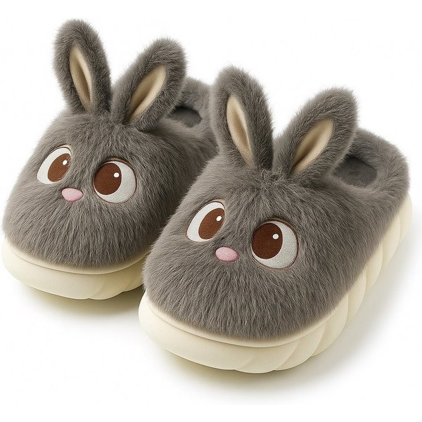 Corimori Plüsch Häschen Pantoffeln, süße Hasen Designs Plüsch Hausschuhe (Packung, Geschenk) kuschelig weiche Slipper für Kinder und Erwachsene, EU Größe 38-39