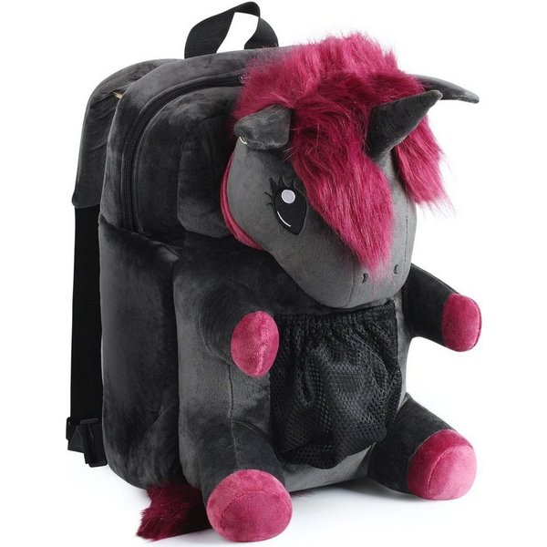 Corimori Rucksack Große Kuscheltier Plüsch Tasche (Einhorn und Bär), Flauschig, Backpack, Gothic, Kawaii Schulsachen, Kuscheltier, Motorrad