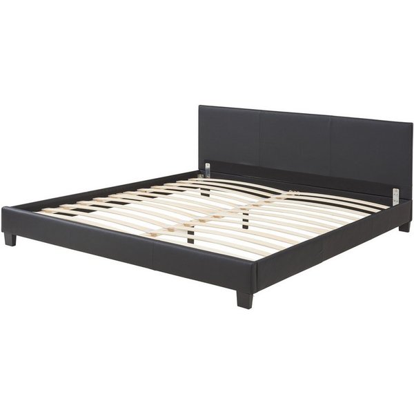 Corium Polsterbett, »Albacete« Doppelbett 180x200cm Bettgestell Lattenrost Schwarz