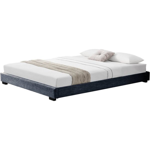 Corium Polsterbett, »Masari« Bett mit Lattenrost 140x200cm Leinen Dunkelgrau