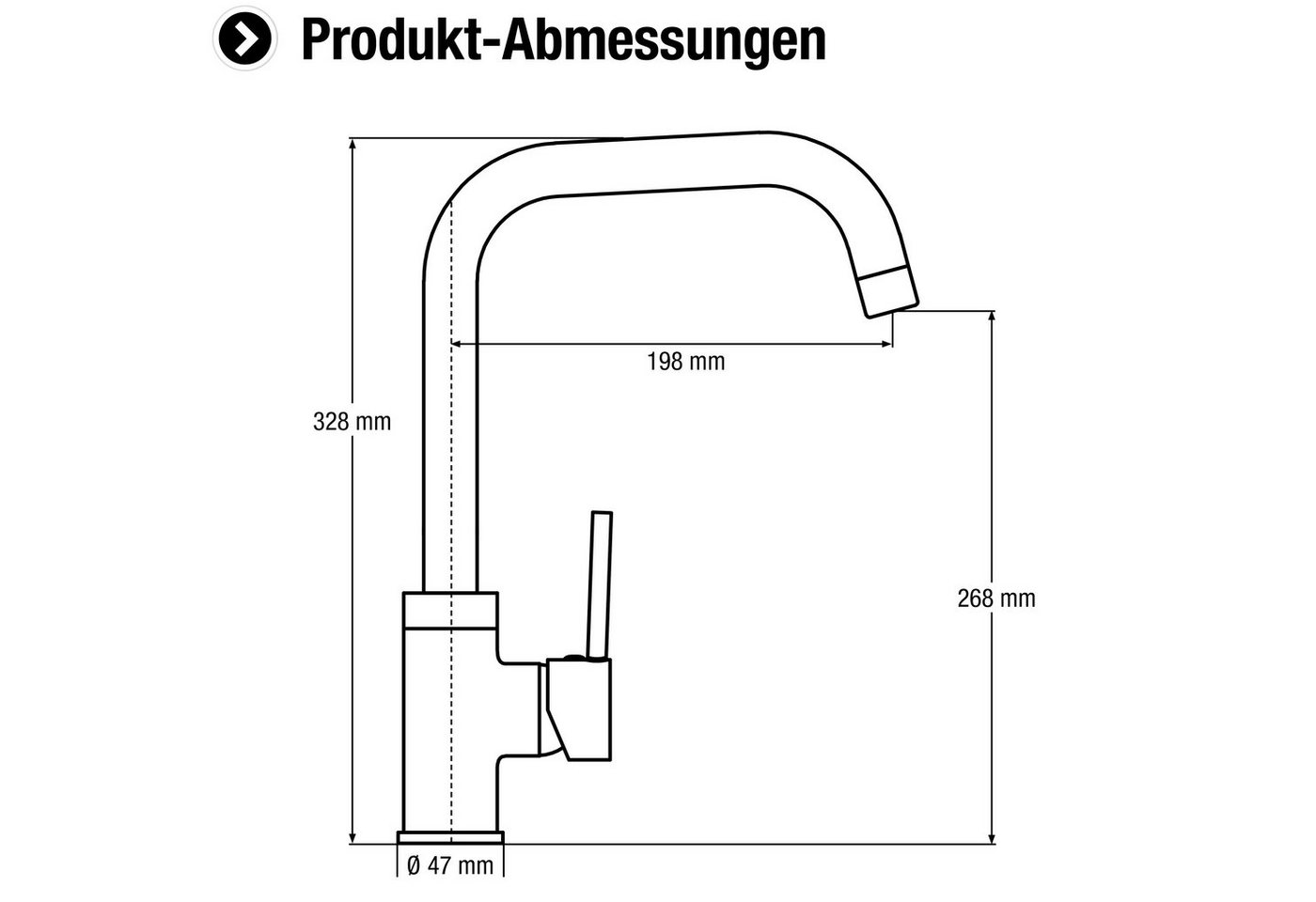 CORNAT Spültischarmatur Aranda HD, Messing, verchromt – Bild 3 von 3