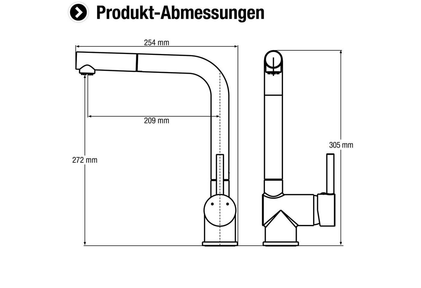 CORNAT Spültischarmatur Livenne ND, Messing, verchromt – Bild 3 von 3