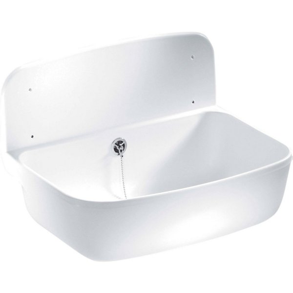 CORNAT Waschbecken, Wandausgussbecken mit Überlauf, Breite 49,5 cm