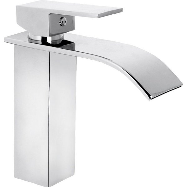 CORNAT Waschtischarmatur Verchromter Druckgusskörper / Mühelose Schaftbefestigung / Mit Druck-Ablaufventil / Wasserhahn fürs Bad / Schwallauslauf