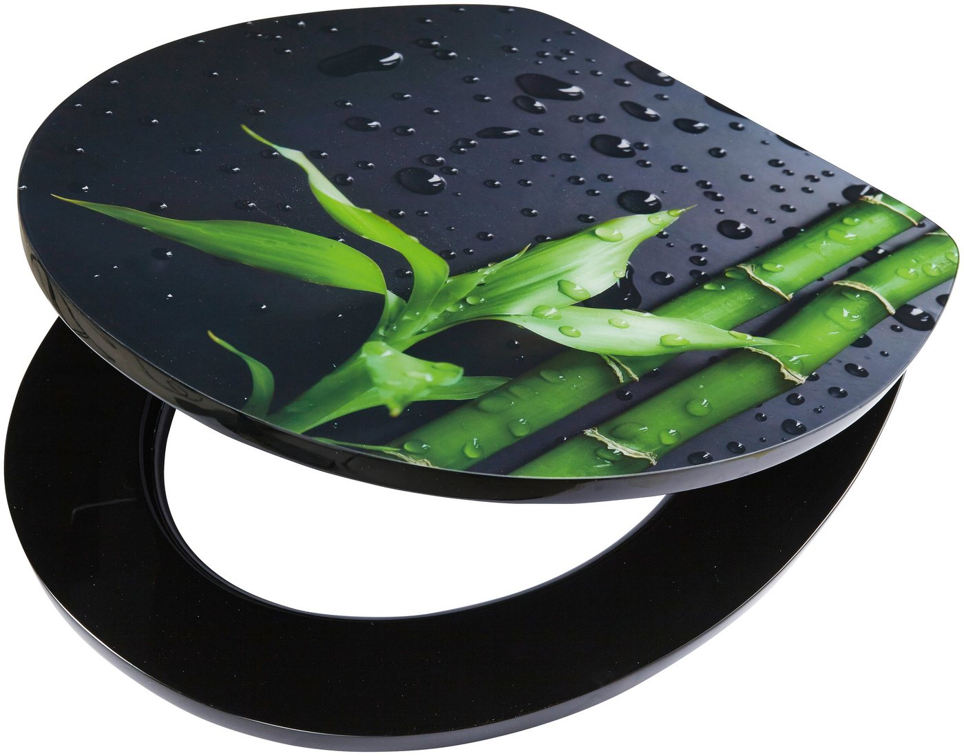 CORNAT WC-Sitz Elegante Acryl-Oberfläche - Hochwertiger Holzkern - Absenkautomatik, Schnellbefestigung - Komfortables Sitzgefühl / Toilettensitz – Bild 5 von 5