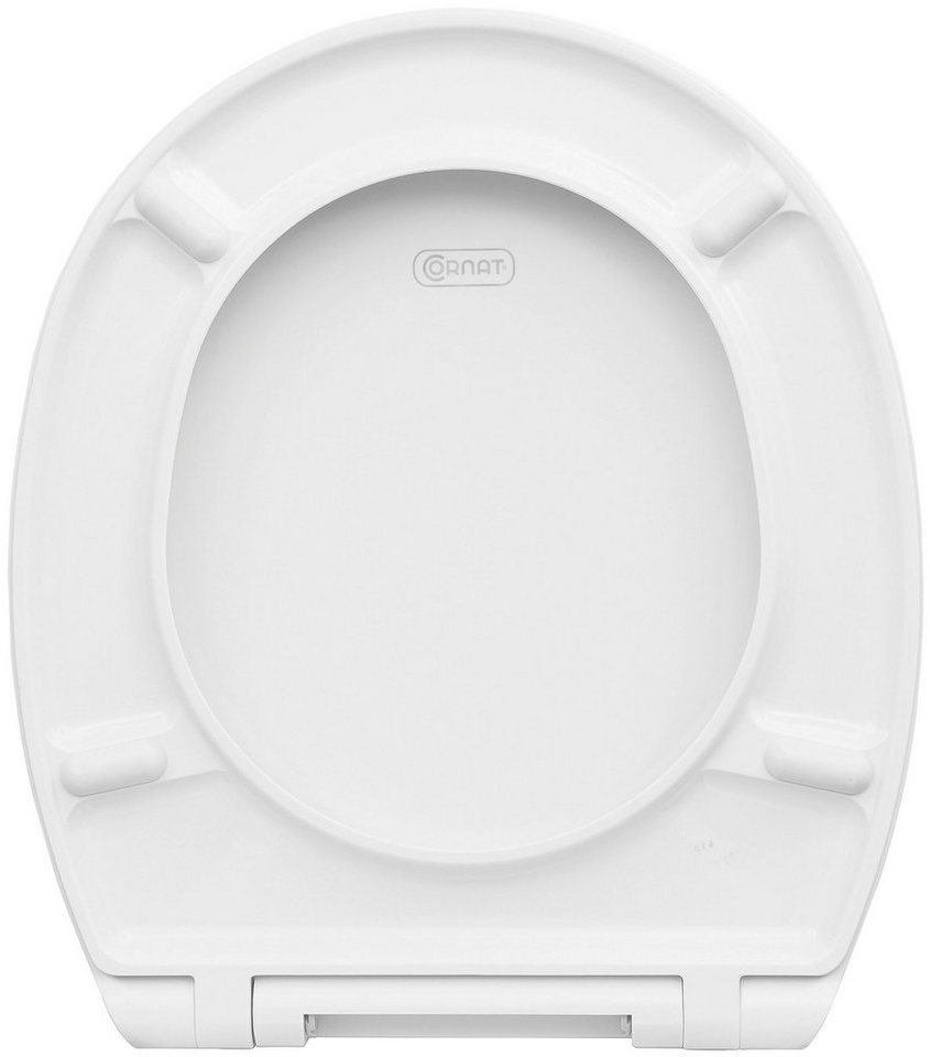 CORNAT WC-Sitz Klassisch weißer Look - Pflegeleichter Duroplast - Quick up, Clean Funktion - Absenkautomatik - Montage von oben / Toilettensitz – Bild 3 von 5