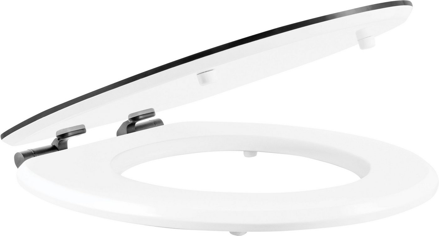 CORNAT WC-Sitz WHITE MATT STEEL, mit Absenkautomatik & Schnellbefestigung – Bild 2 von 5