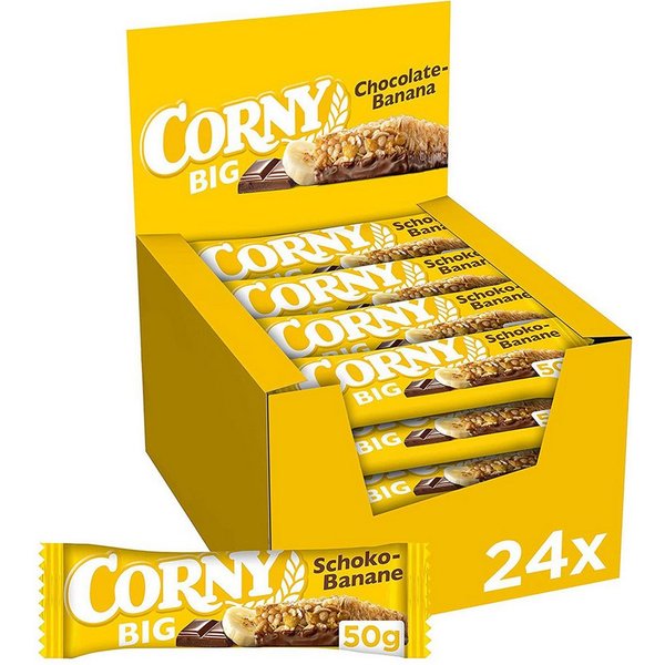 CORNY Cerealien, Corny Big Schoko Banane Milchschokolade und Bananenstückchen 24er Pack
