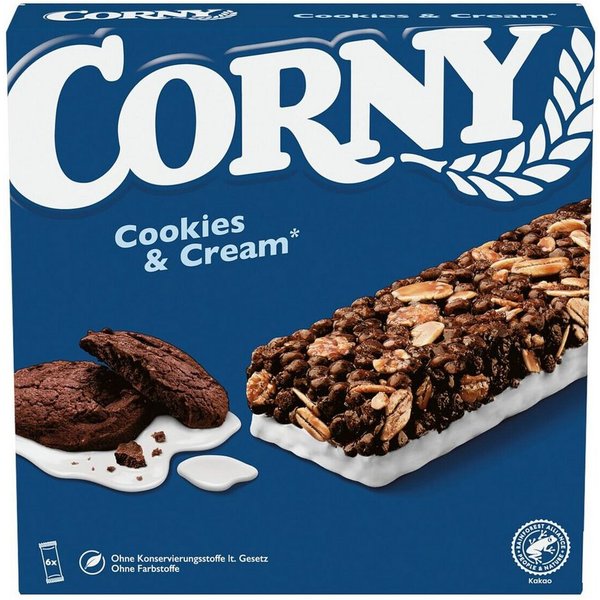 CORNY Riegel Classic Cookies & Cream, 6 Müsliriegel