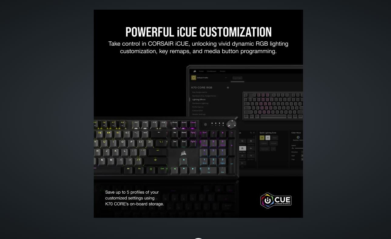 Corsair K70 Core RGB Tastatur – Bild 2 von 5