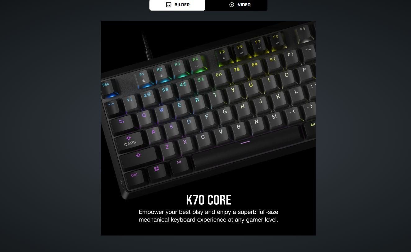 Corsair K70 Core RGB Tastatur – Bild 3 von 5