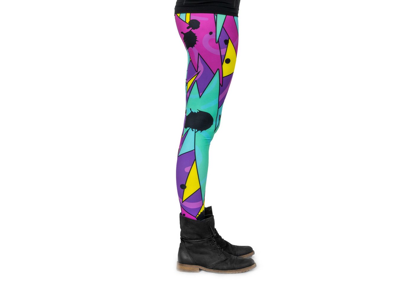 cosey Leggings Neon Line Leggings, 2 Größen (XS–S & M–L) (38/M bis 40/L) Neon Jazz – Bild 3 von 5