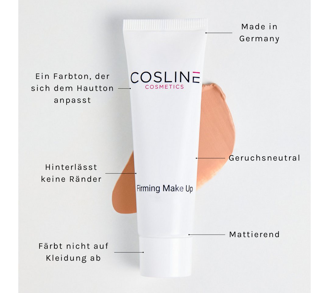 Cosline Cosmetics Foundation Firming Make-Up, Hauttonanpassend, pflegend, natürliches Finish, faltenausgleichend – Bild 2 von 5