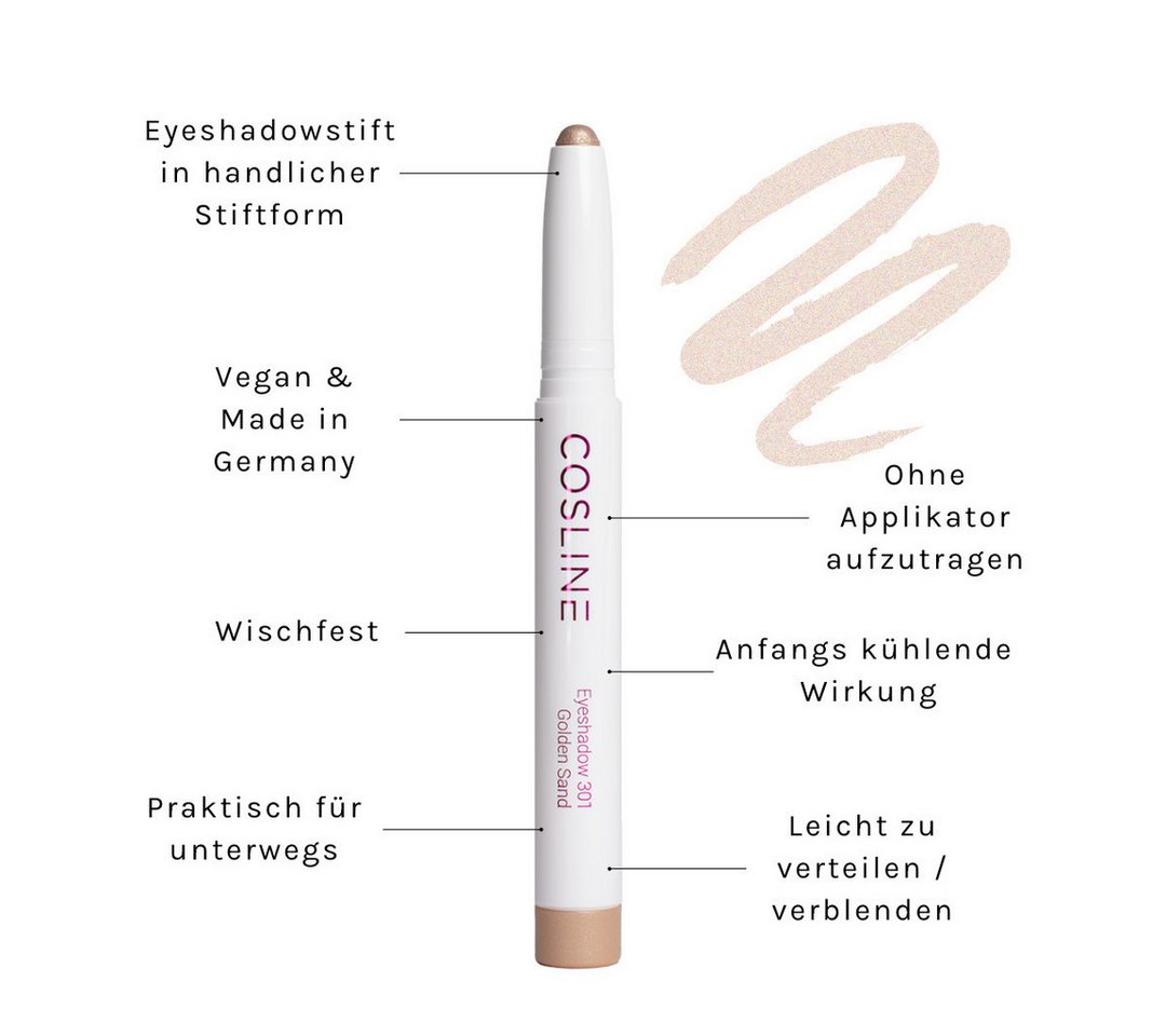 Cosline Cosmetics Lidschatten Eyeshadow, Praktische Stiftform, cremige Textur, langanhaltend, vegan – Bild 3 von 5