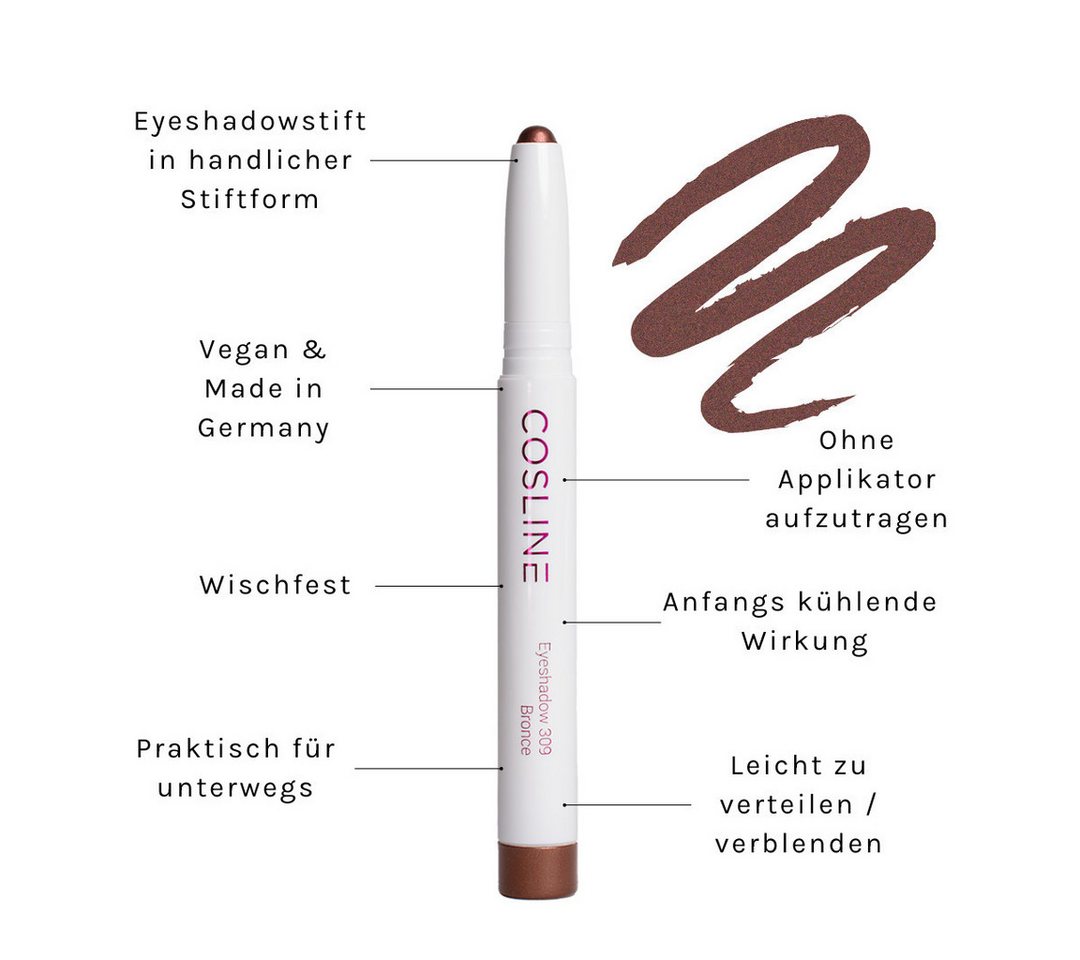 Cosline Cosmetics Lidschatten Eyeshadow, Praktische Stiftform, cremige Textur, langanhaltend, vegan – Bild 3 von 5