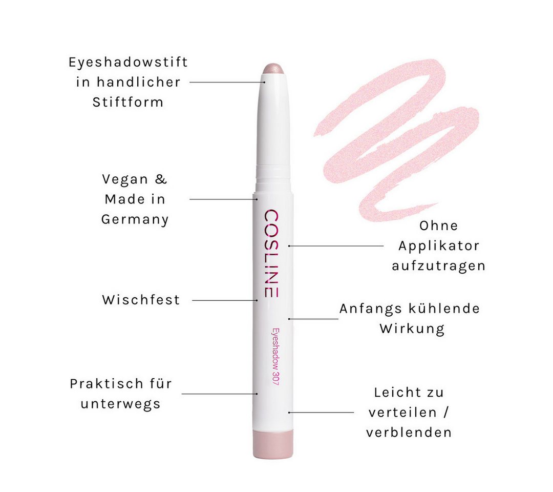 Cosline Cosmetics Lidschatten Eyeshadow, Praktische Stiftform, cremige Textur, langanhaltend, vegan – Bild 3 von 5