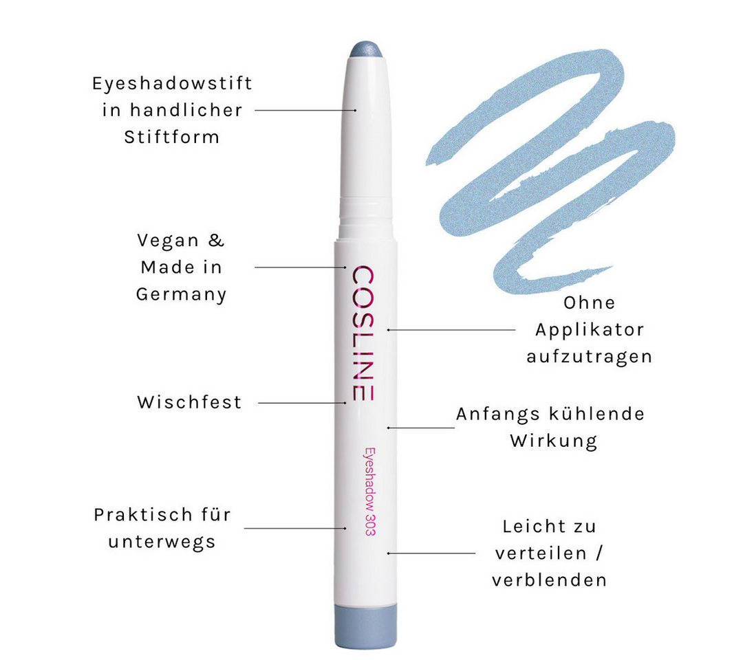 Cosline Cosmetics Lidschatten Eyeshadow, Praktische Stiftform, cremige Textur, langanhaltend, vegan – Bild 3 von 5