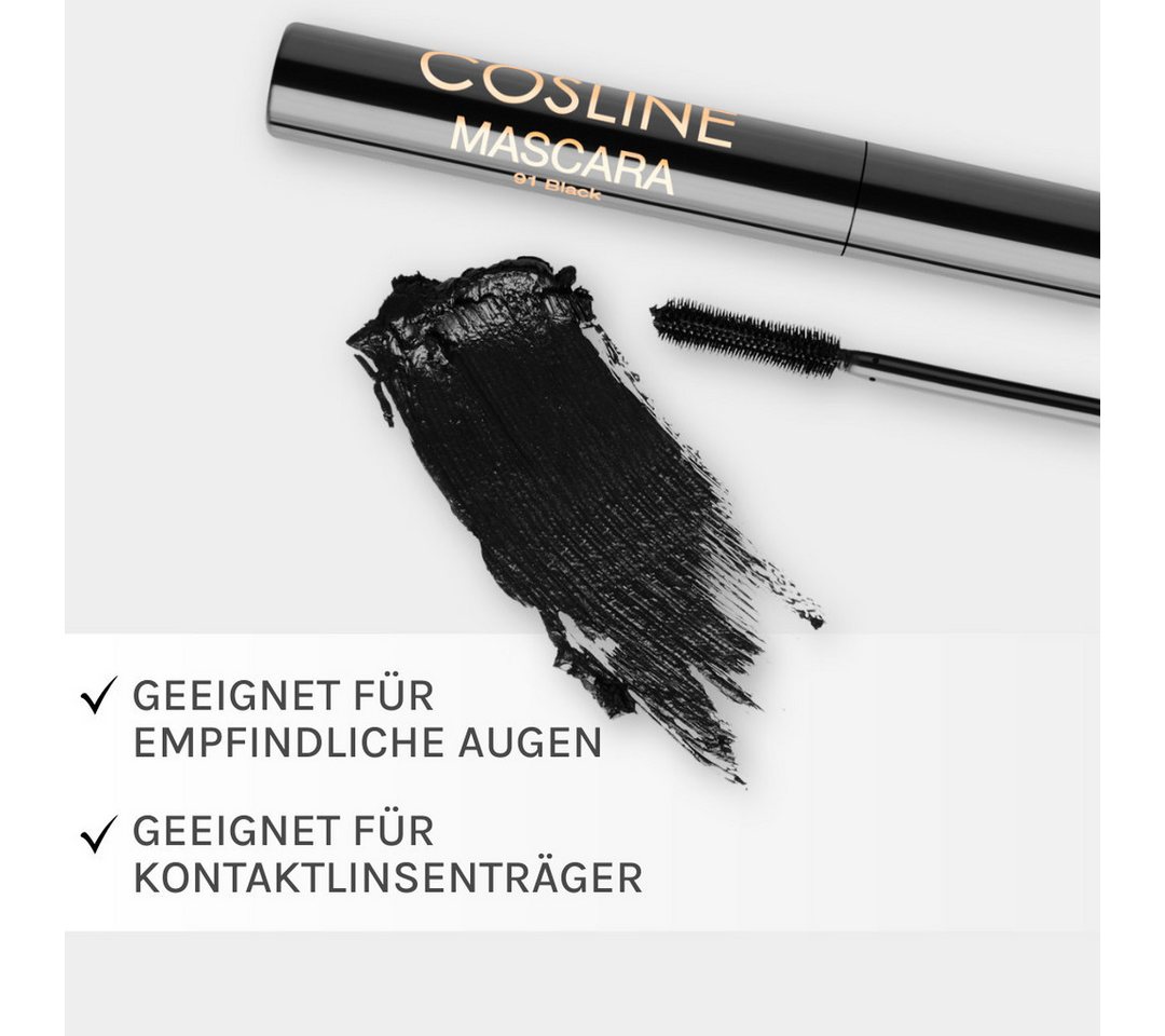 Cosline Cosmetics Mascara Rubber Brush, innovative Bürste, perfekt getrennte Wimpern, tiefschwarze Pigmente – Bild 5 von 5