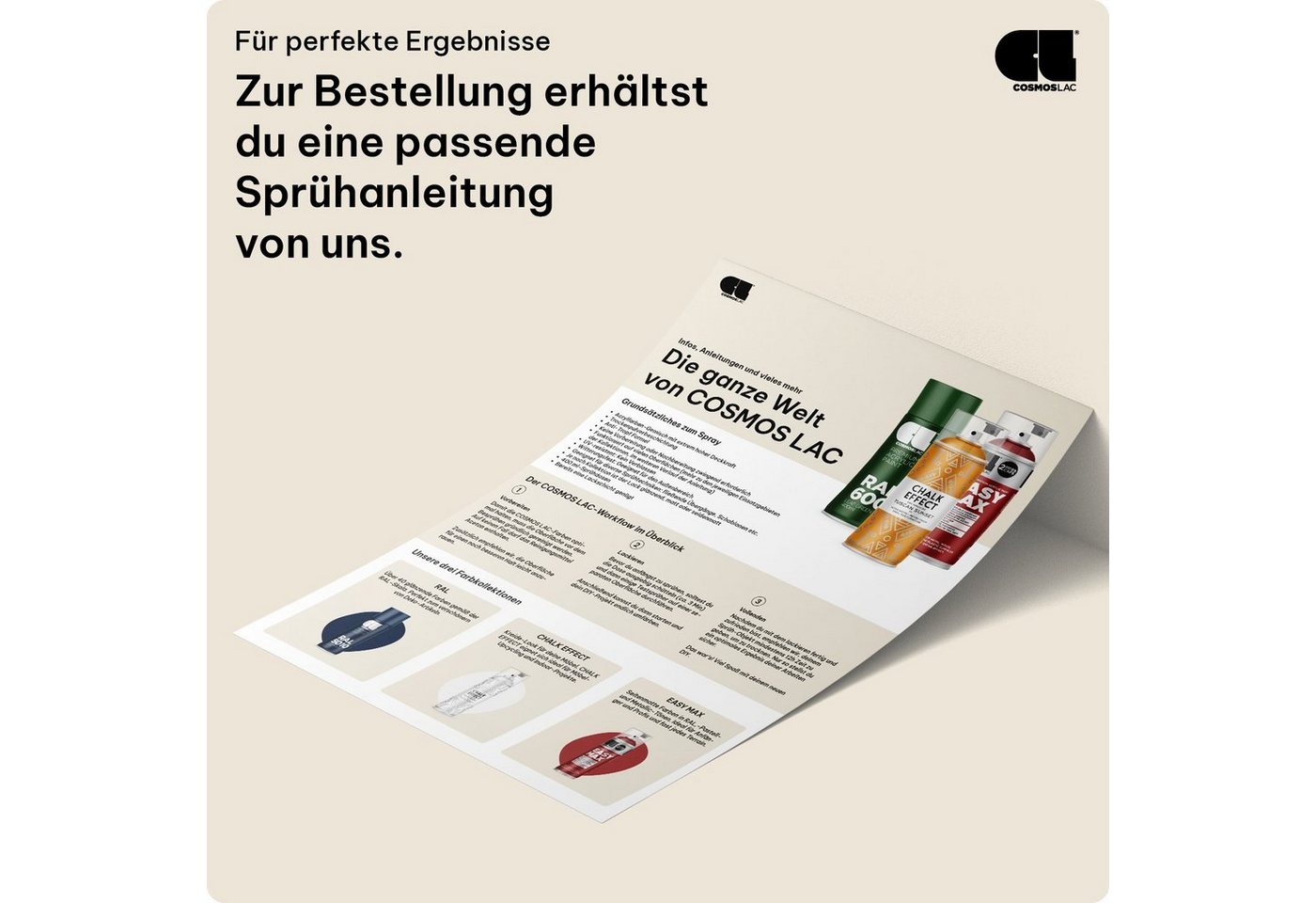 COSMOS LAC Sprühflasche Kreidefarbe Spray Chalk Effect - Kreidesprühfarbe Farbspray – Bild 5 von 5