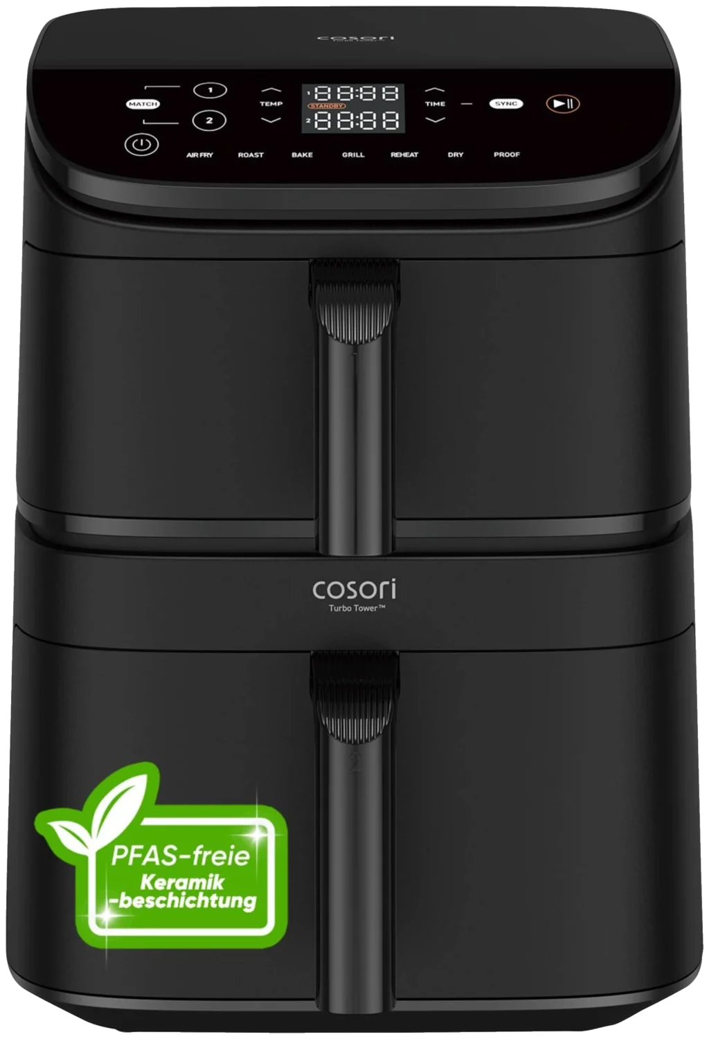 Cosori Fritteuse CAF-DC121-AEUR, Doppelte Heißluftfritteuse, 10,8 l, Touch-Display, vielseitig – Bild 2 von 4