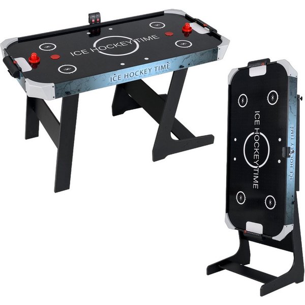 COSTWAY Air-Hockeytisch, 144cm klappbarer Arcade-Tisch mit LED-Anzeige