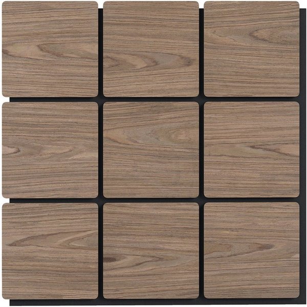 COSTWAY Akustikplatte, (4-St), Für Wände mit 9 quadratischen Holzplatten
