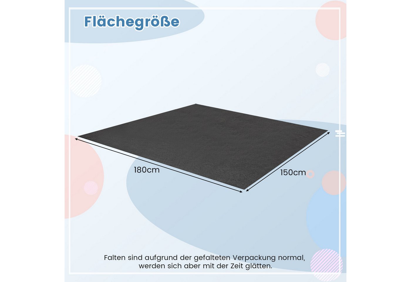 COSTWAY Antirutschmatte, rutschfest wasserdicht wiederverwendbar 180x150cm – Bild 3 von 5