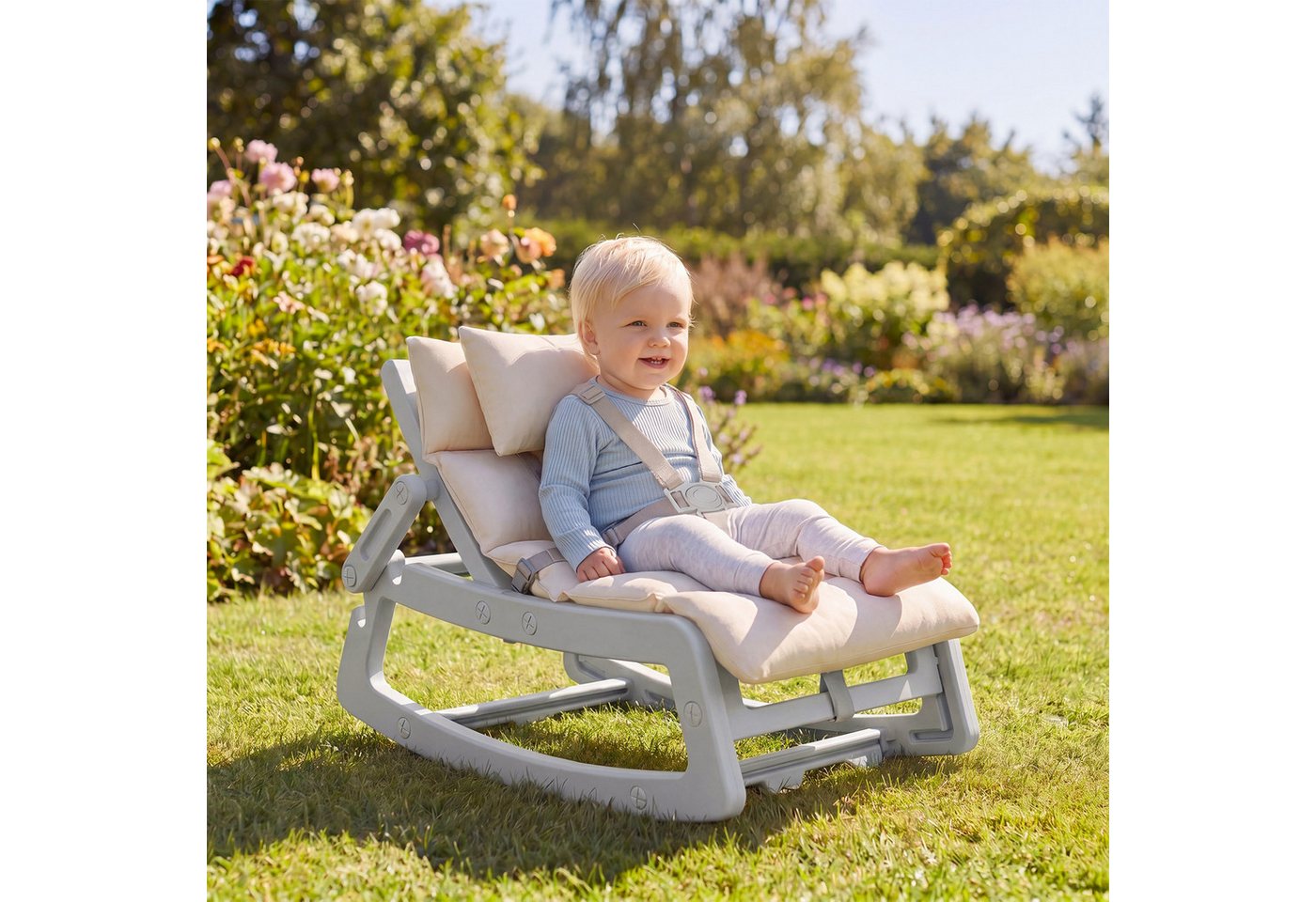 COSTWAY Babywippe, Baby Schaukelstuhl, Schaukelsessel für Baby ab 6 Monaten – Bild 5 von 5
