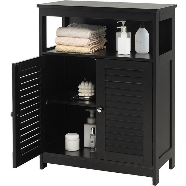 COSTWAY Badkommode, Badezimmerschrank, 2 Schubladen, weiß