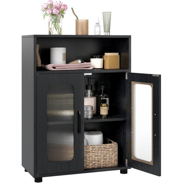 COSTWAY Badkommode, Badezimmerschrank mit Stauraum, Sideboard 60x30x83cm