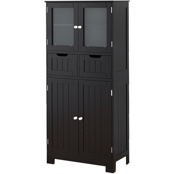 COSTWAY Badkommode, Badschrank mit Schublade, verstellbarem Regal, weiß 128cm
