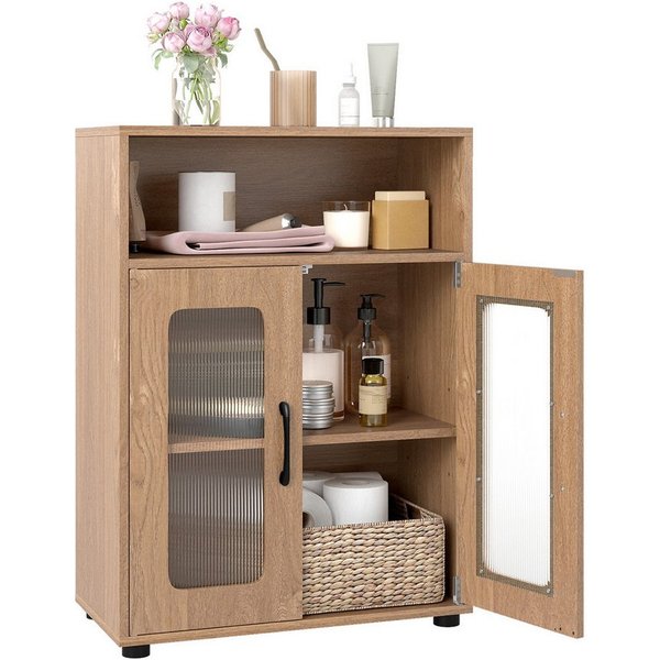 COSTWAY Badkommode, Badezimmerschrank mit Stauraum, Sideboard 60x30x83cm