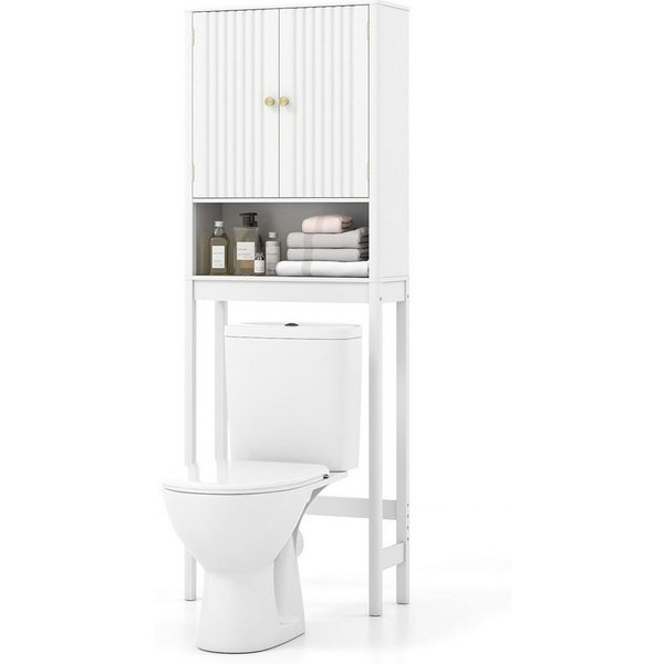 COSTWAY Badregal, Toilettenschrank Überbauschrank mit Türen 168 cm