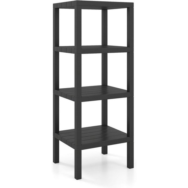 COSTWAY Badregal stehend schmal Standregal Kunststoff, 4 stufig 38x32,5x99cm
