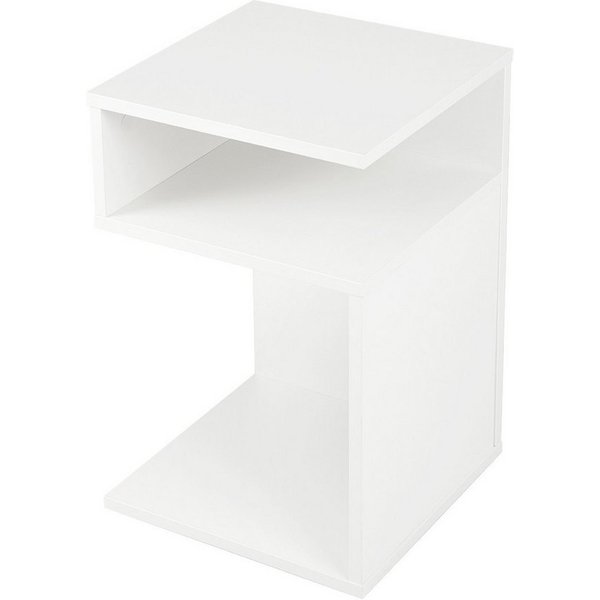 COSTWAY Beistelltisch (1-St), Holz, 3 Ebenen Nachttisch weiß, 33x33x50cm